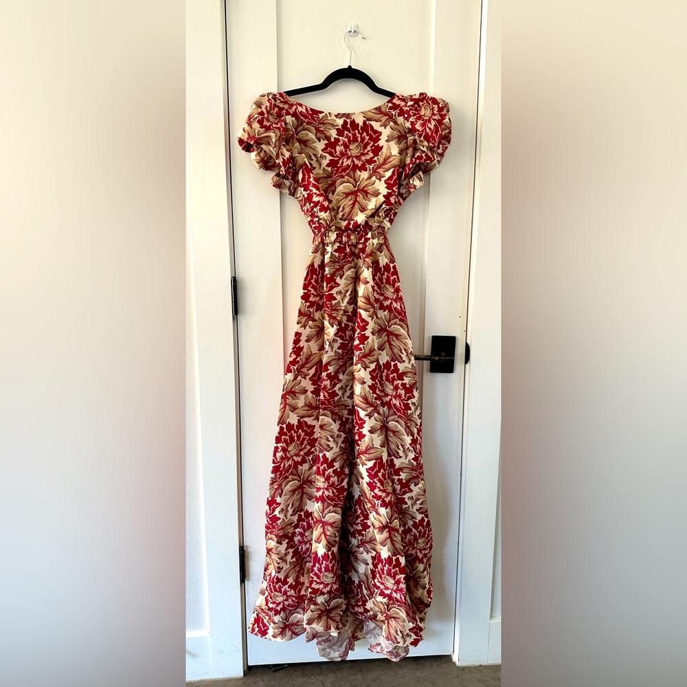 SIR Valetta Taffeta Silk Cut Out Maxi Dress